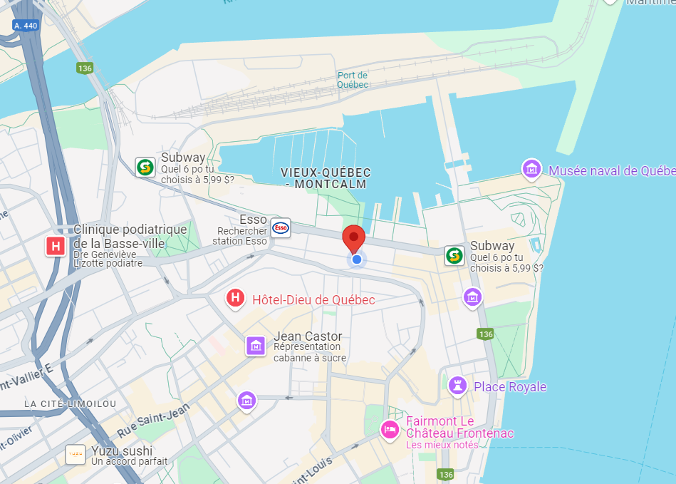 Carte de notre emplacement